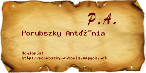 Porubszky Antónia névjegykártya